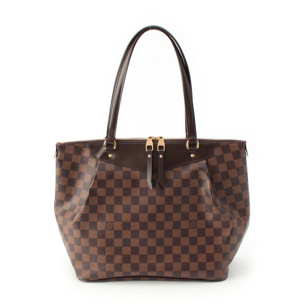 Louis Vuitton Westminster Damier Canvas Leather Tote Bag Brown